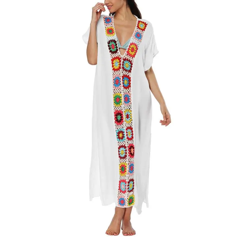 Один размер пляжный шифоновый халат карамельные цвета крафтовое платье шаль для