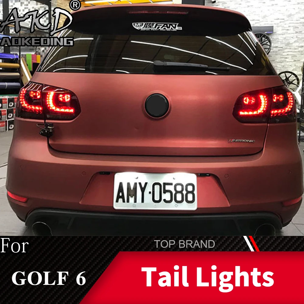 Задний фонарь для VW Golf 6 2009-2012 R20 MK6 светодиодный задние фары, противотуманные фары Габаритные огни DRL Тюнинг автомобилей, автомобильные аксессуары
