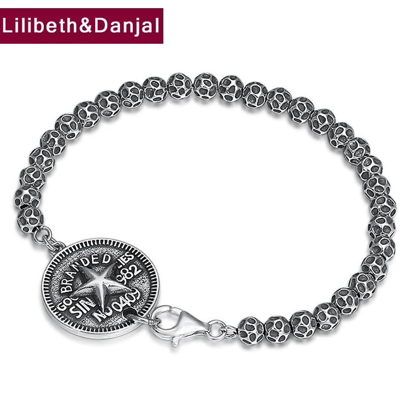 Женский браслет-обруч для мужчин 100% Настоящее серебро 925 Креативный дизайн буквы