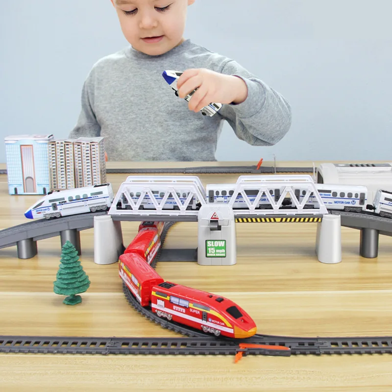 Tren de Alta Velocidad el&eacute;ctrico Harmony para ni&ntilde;os, juguete de ensamblaje, tren de alta velocidad, juguete de cumplea&ntilde;os y Navidad-1