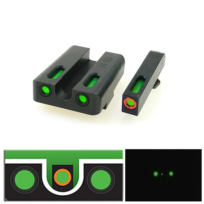 FTODSP Pro Тактический триций и волоконно оптический прицел для прицела с зеленой