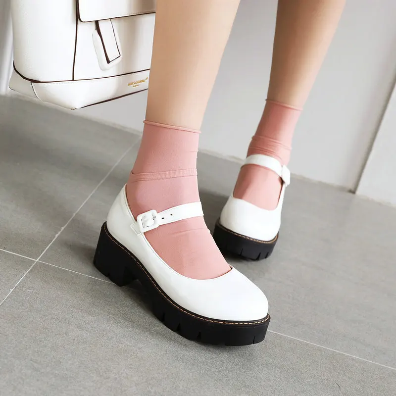 

Shoes Lolita Shoes Women Japanese Style Mary Jane Shoes Women Vintage Girls High Heel Platform Shoes College Student Big Size 43