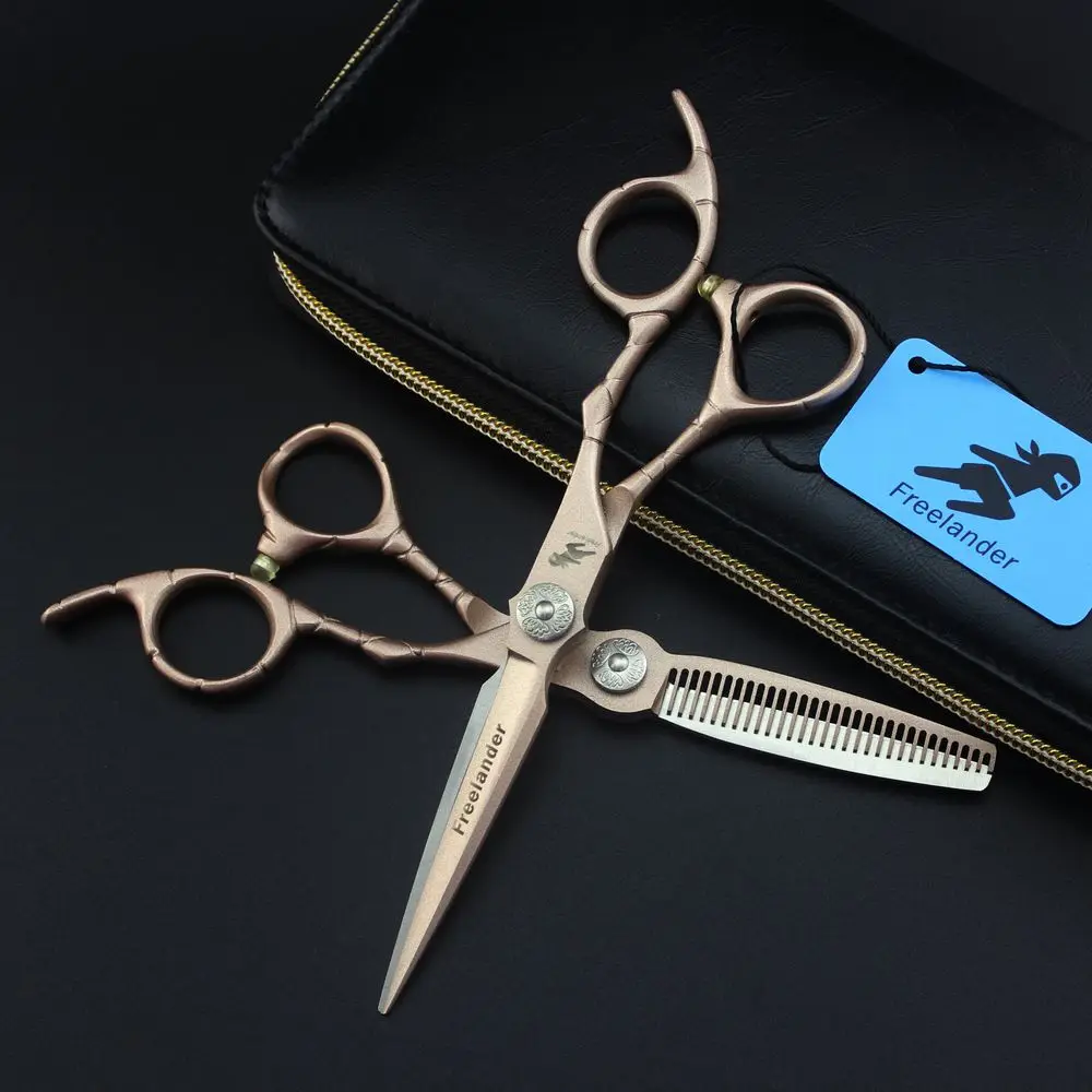 

Freelander Hair Scissors Set 6 inch 440C Professional Hairdressing Scissors Barber Thinning Scissor Hairdresser Haircut Shears