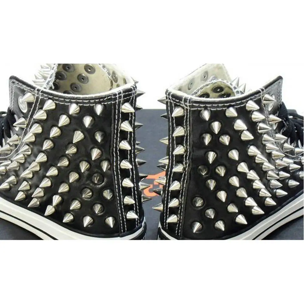 

7x10mm 50pcs/Set Silver Cone Studs and Spikes for Clothes Screwback DIY Craft Cool Punk Garment Rivets for Leather /Bag/Shoes