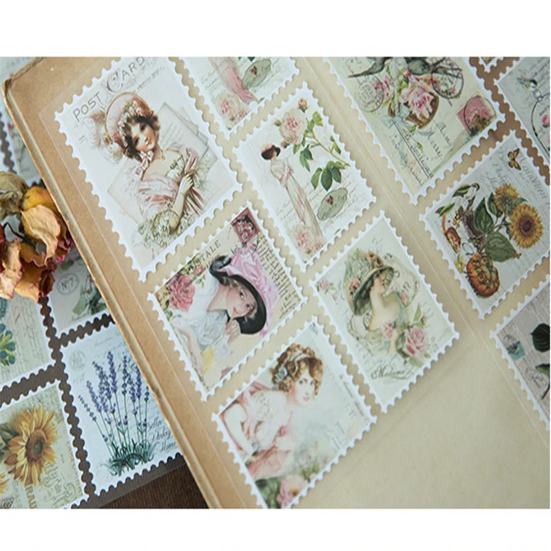 

20packs/lot Retro DIY Pocket Stamps Paper Stickers DIY Dairy Pocket Stickers Scrapbooking Stickers for album Decoration label
