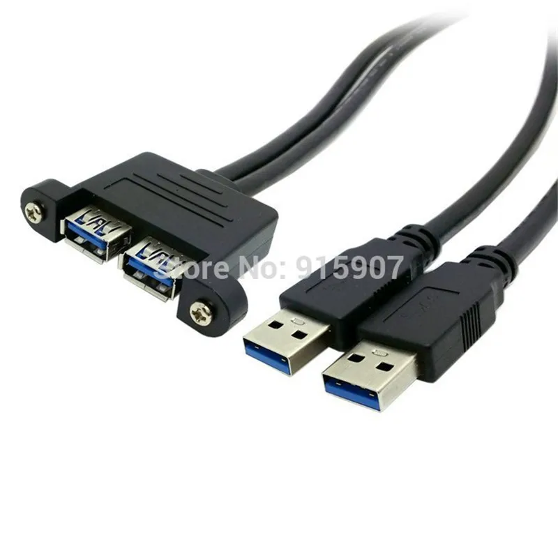 

2 x USB 3,0 «папа»-«мама» USB 3,0 комбинированный двойной USB 100 «Папа-мама» Удлинительный кабель с винтовыми крепежными отверстиями 1 м/см