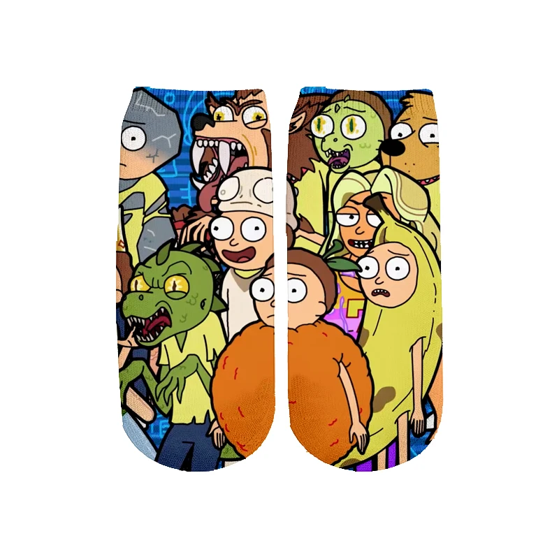 Новейшие Rick and Morty 3D печатных мультфильм милые короткие носки для мужчин женщин harajuku корейские носки RS-011 - Цвет: 27