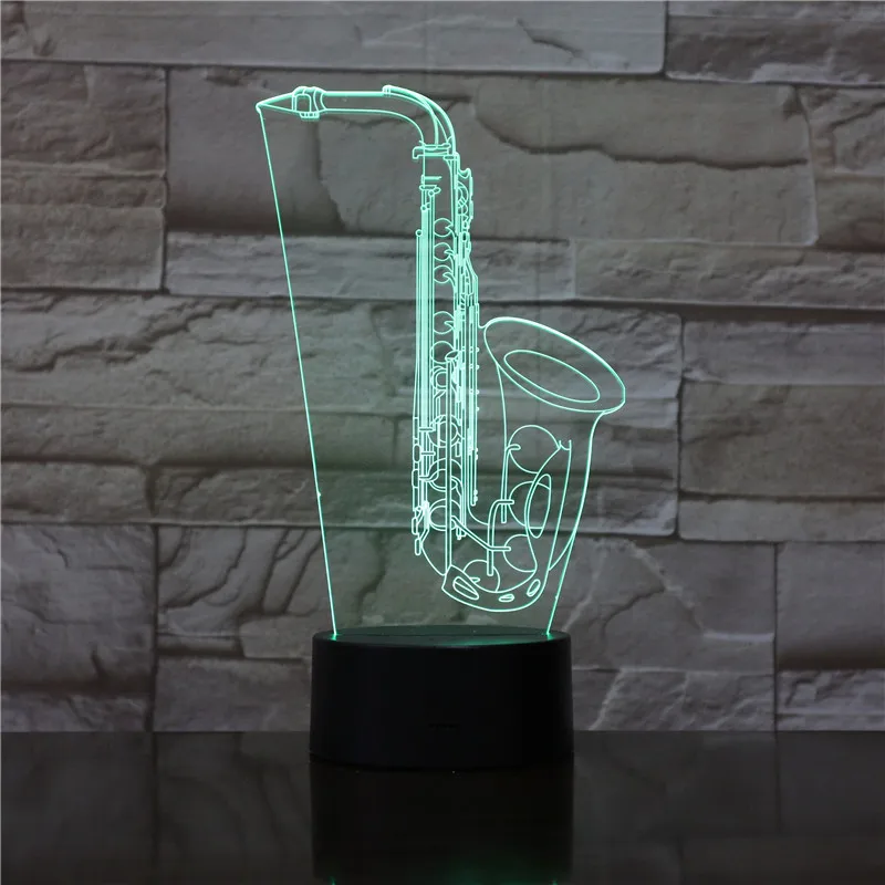 Saxphone настольная лампа 3D светодиодный ночник Sax музыкальный инструмент антикварная настольная лампа В индустриальном стиле Ресторан Кофейня Decorative1792