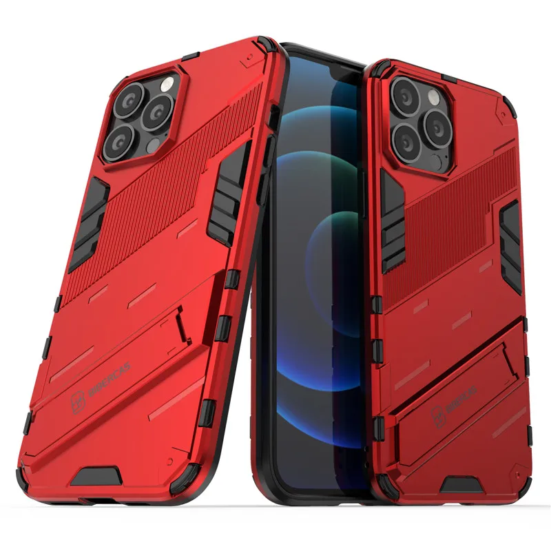Phone Case For iPhone 13 Pro Max Case For iPhone 13 12 11 Pro Max Cover Hard PC Bracket Shockproof Case For iPhone 13 Bumper 