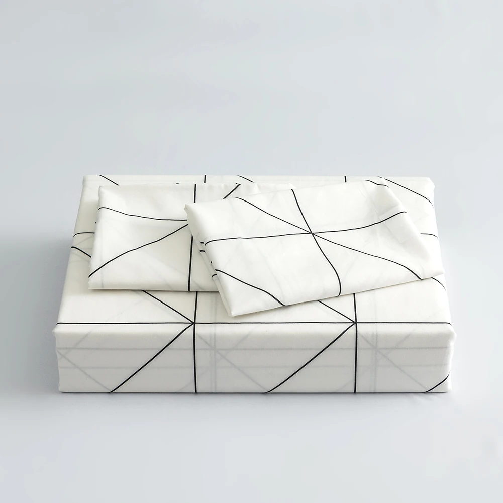

100% Cotton Home Textile bedding set 3pcs duvet cover set Geometric Floral Carton Printed Pattern On Sale
