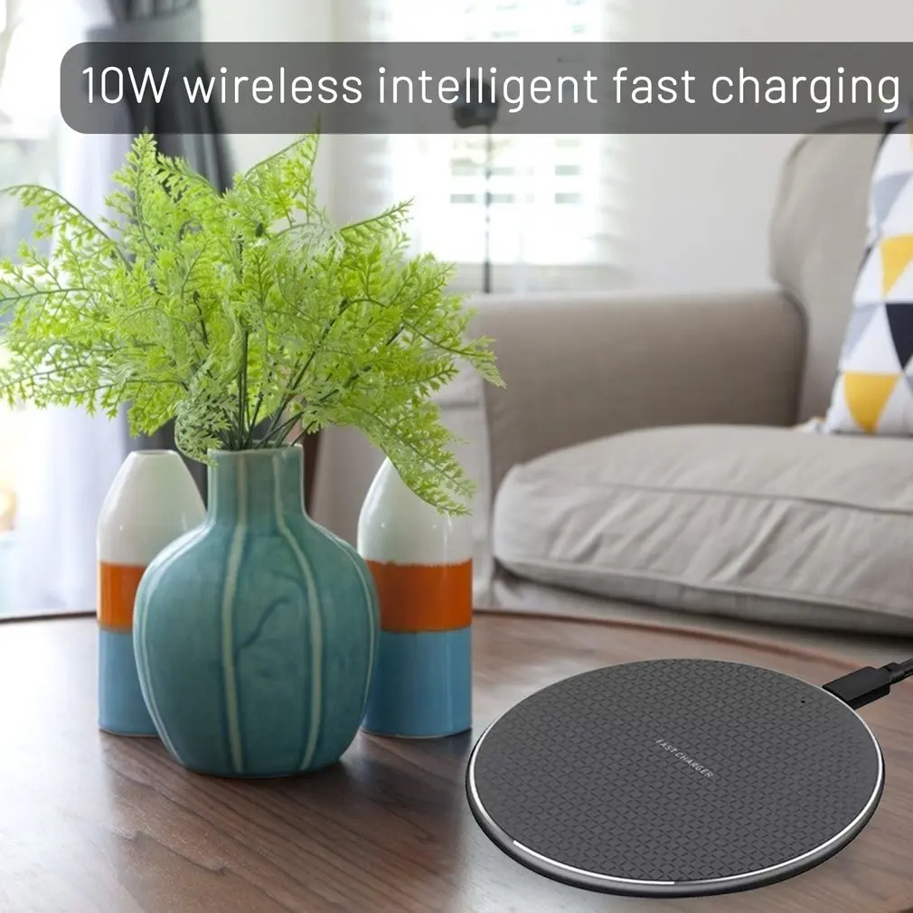 10w universal qi wireless charger for iphone charging pad for samsung for huawei samsung fast wireless charging stand free global shipping