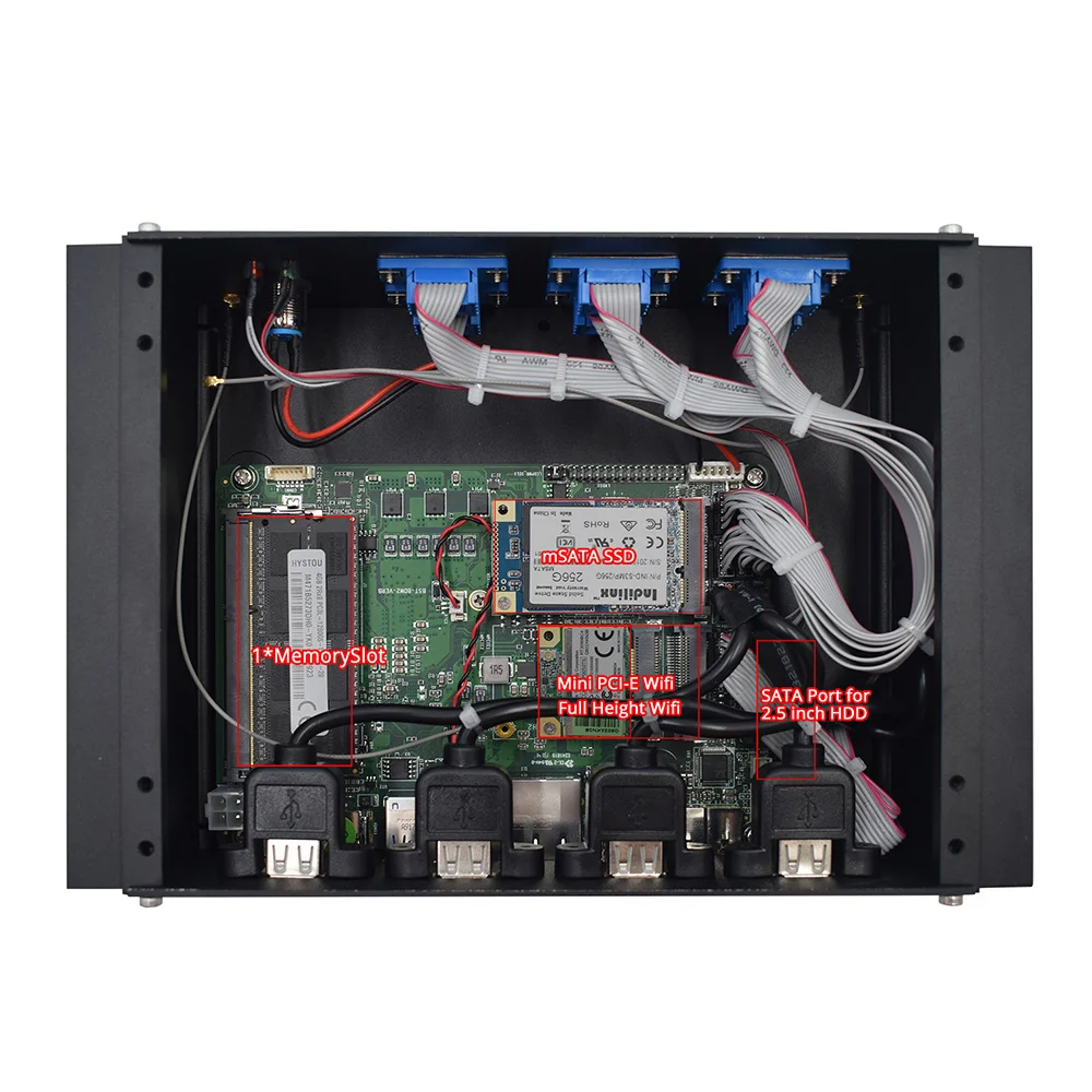 Intel Core i5 4200u двухъядерный minipc Dual nuc Windows 10 Linux промышленный компьютер COM HDMI VGA разъем