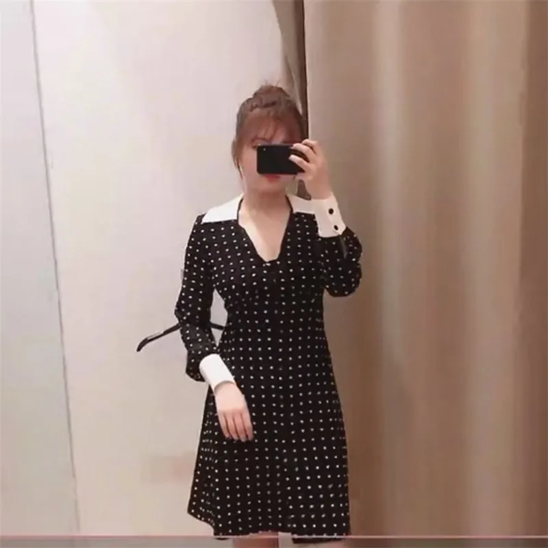 Одиночного м домашний 2020 милое нежное одного волновой точки хит черного цвета с