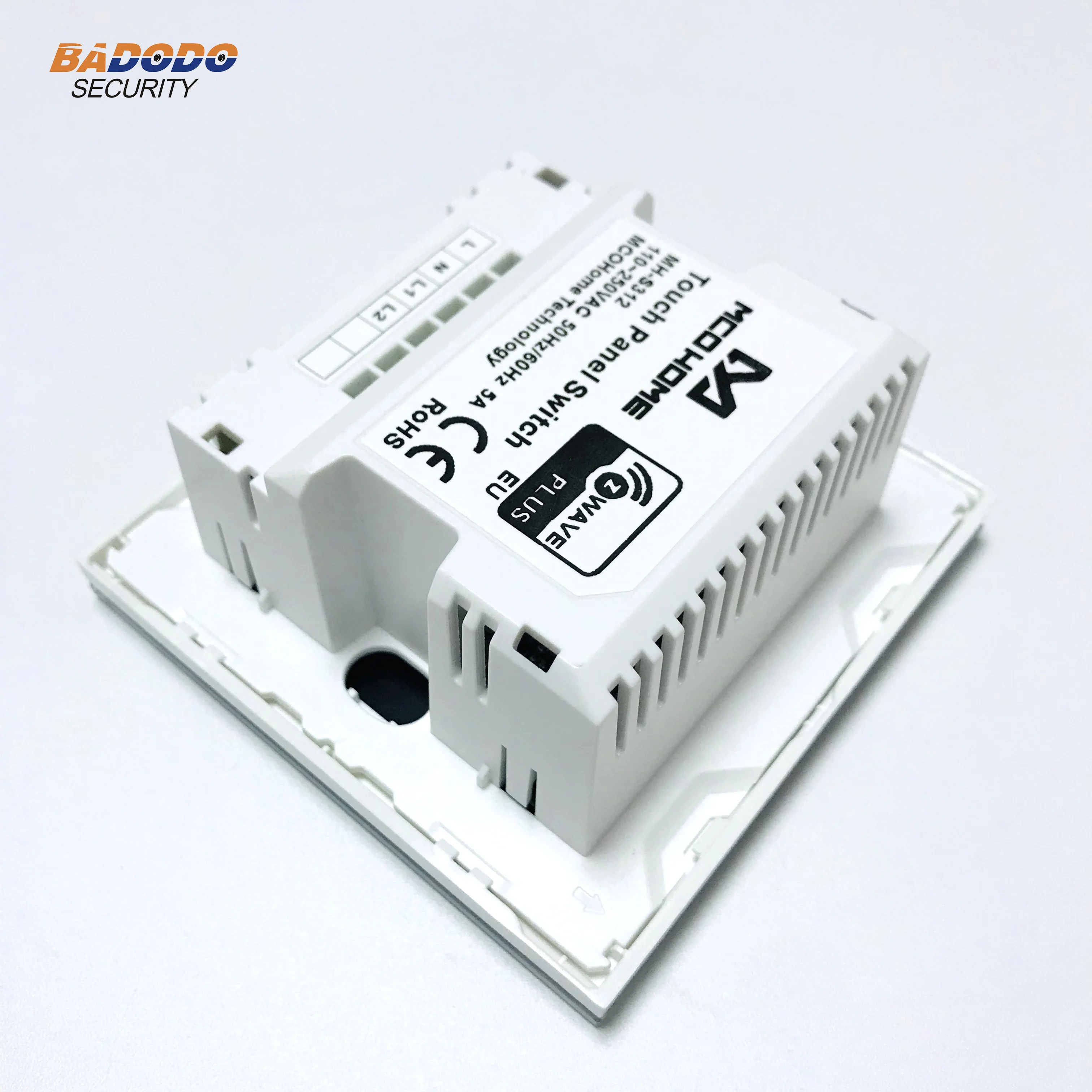 Z Wave Plus MCO дома Стекло сенсорный Панель выключатель питания EU868.42MHz 2 gang два реле