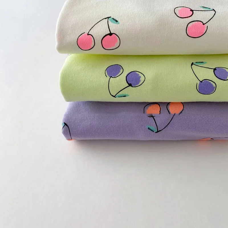 

Toddler Baby Summer New Clothes Set Girl Fashion Cute Cartoon Cherry Printed Short Sleeve Tops + Kid Cotton Soft Skirt 2pcs