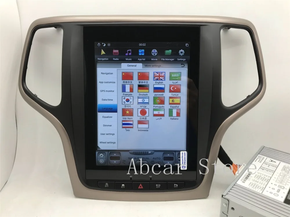 10,4 ''Tesla стиль Android 8,1 автомобильный dvd-плеер gps навигация для JEEP Grand Cherokee 2012- стерео радио CARPLAY ips PX6 HDMI