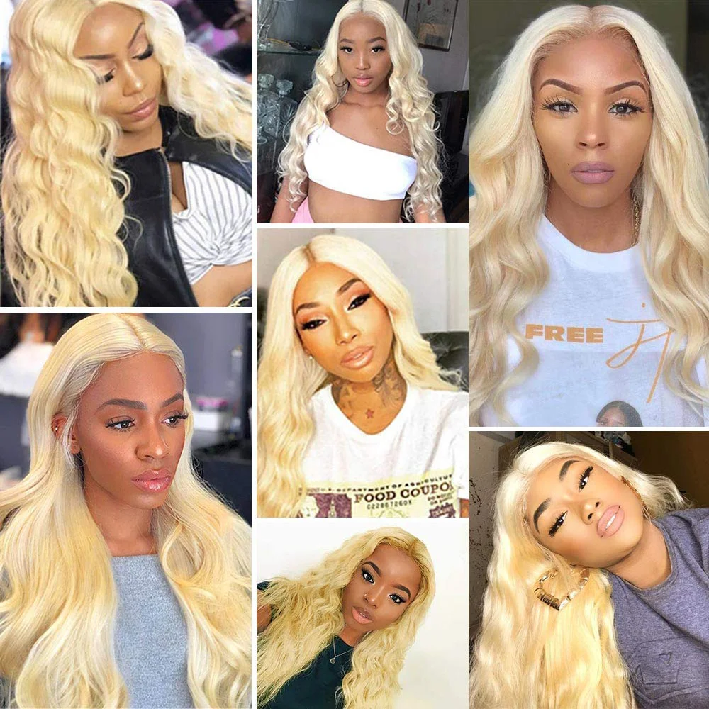 

613 Blonde Body Wave 13x4 Lace Front Wigs Brazilian Lace Frontal Human Hair Wigs Prepluck With Baby Hair Remy For Womens Wigs