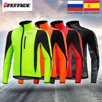 new arrival ironride winter cycling jacket for men women fleece thermal reflective mtb coat bike windproof jacket windbreaker