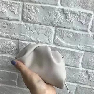 Сумка из натуральной кожи, сумка-конверт, роскошные сумки, женские сумки, дизайнерские объемные, округлые формы, кошельки и сумки, клатчи - Цвет: small white