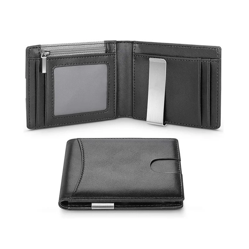 2022 RFID Antimagnetic Cash Clip Wallet Business Mens Thin Coin Wallet Metal Wallet Multi-card Holder