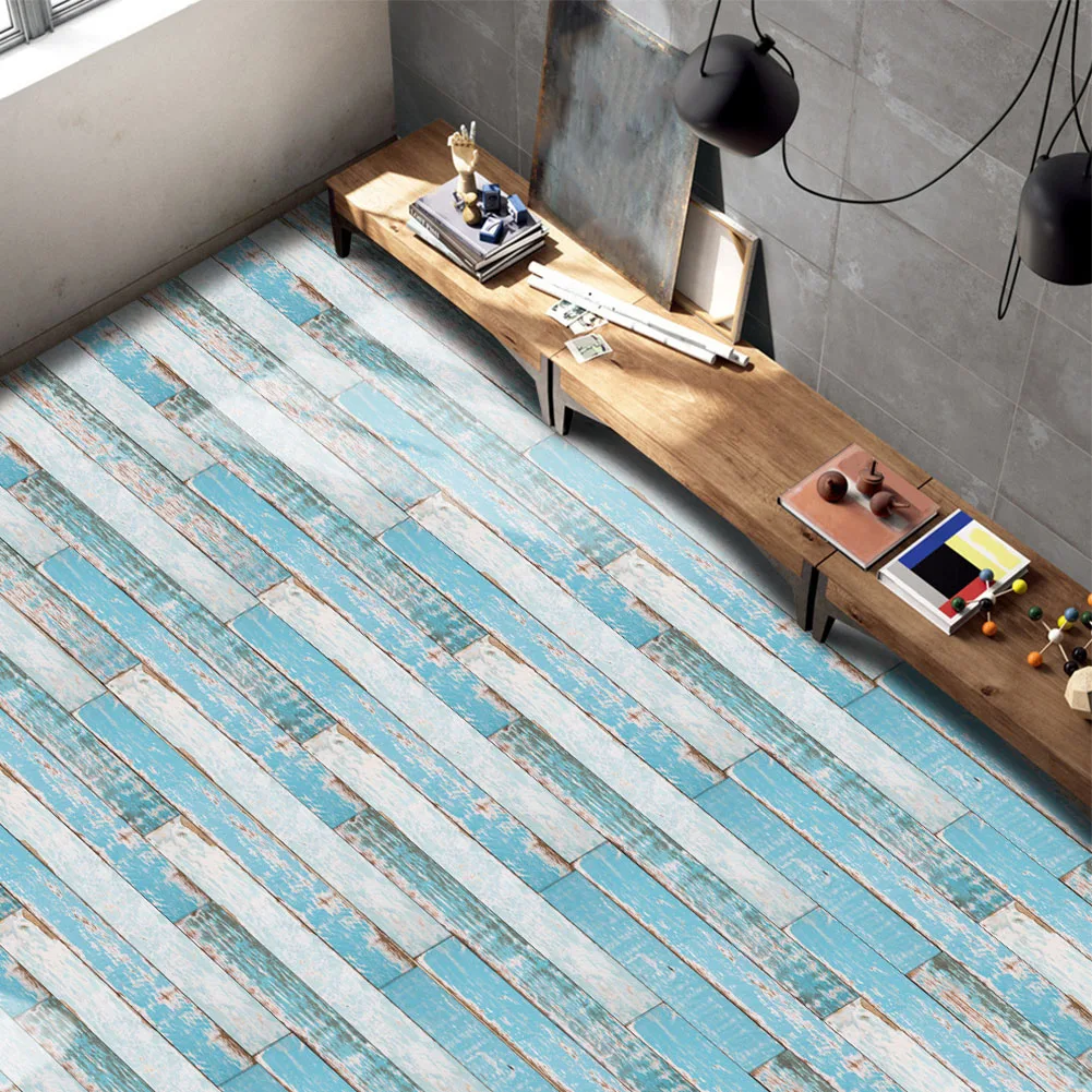 

Wood Grain Sticker PVC 3D Wood Grain Waterproof Floor Self Adhesive Contact Wall Stickers Removable Oil Proof Backsplash Sticker