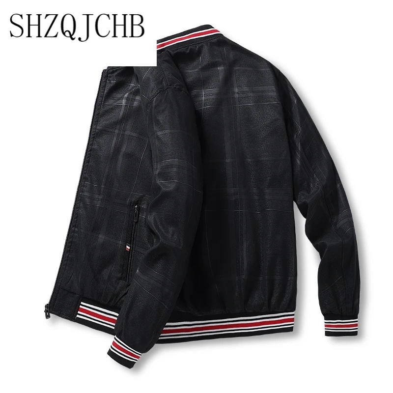 

Men New Casual Jacket Autumn Winter Fleece Mens Windproof Outerwear Coats Male Pilot Bomber Jackets Zipper Stripe Clothing Brand