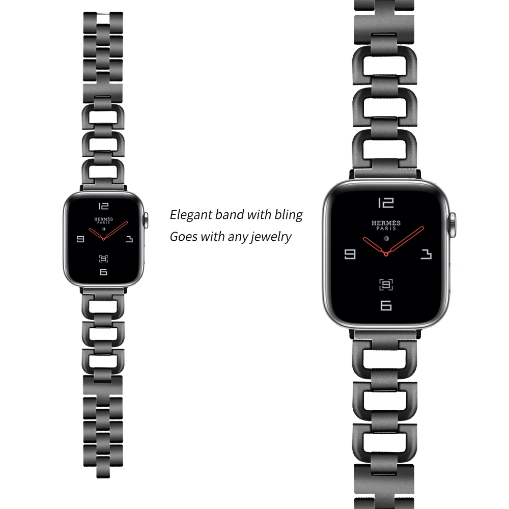 Обновленный ремешок для Apple Watch 38 и 40 мм 42 и 40 мм металлический сменный Браслет спортивный ремешок для Nike+ серии 3 серии 2 серии 1 - Цвет ремешка: Black