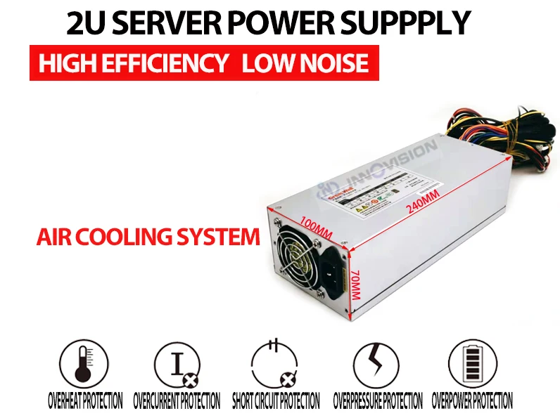 Высокая эффективность Great Wall 2U 600W Сервер блок питания для ПК psu