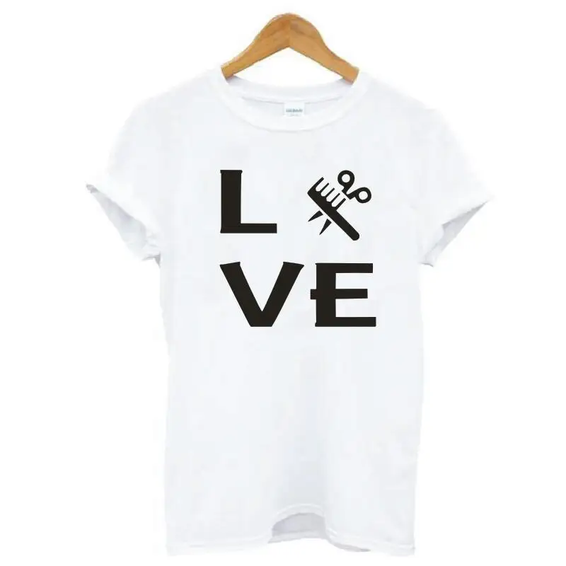 Fashion Hairstylist Gift Women T Shirt Short Sleeve Hipster Barber Stylist Tee Femme Hair Casual Tops | Женская одежда
