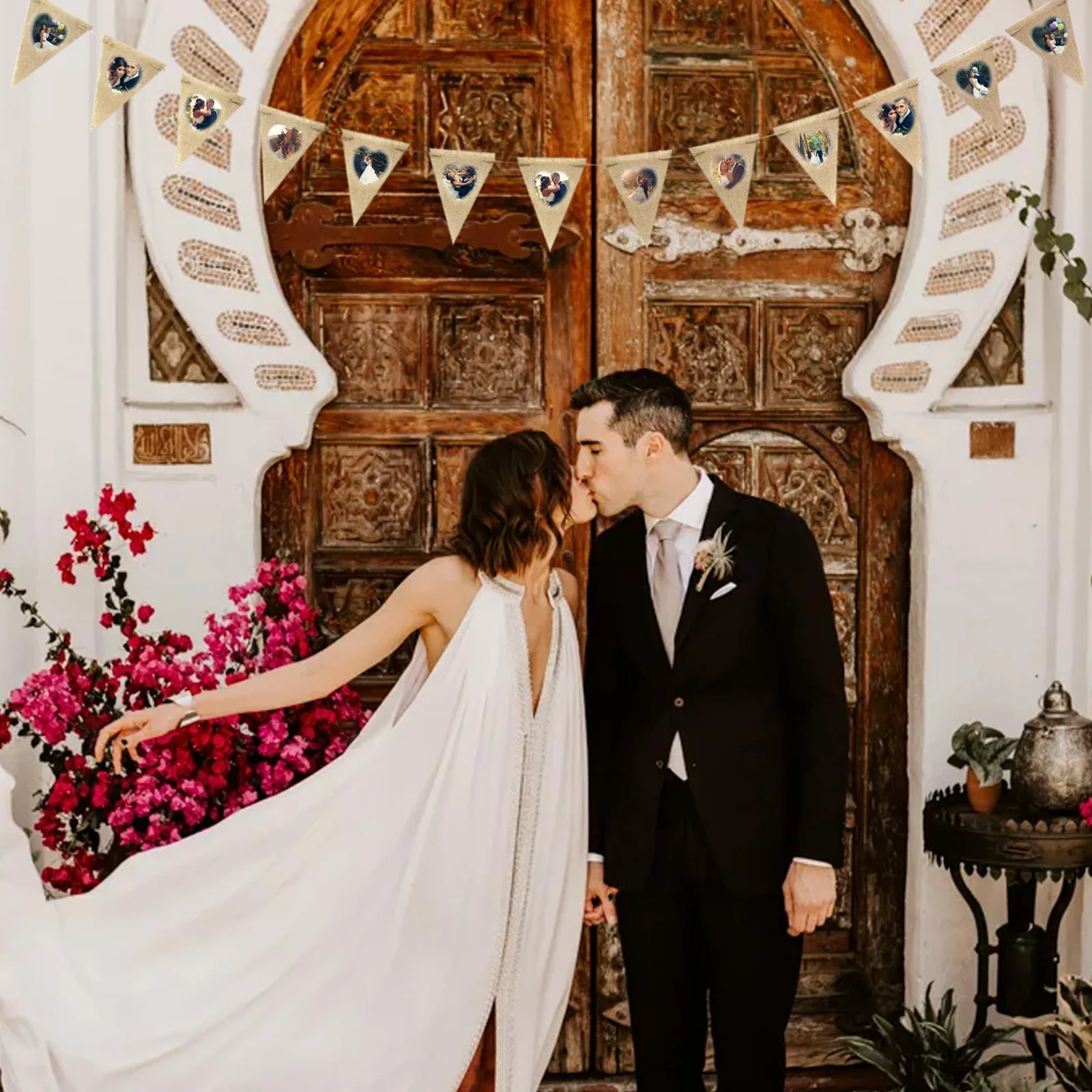 13 шт. Джутовая Ткань Мешковина В Форме Сердца Hessian овсянка баннер деревенский для