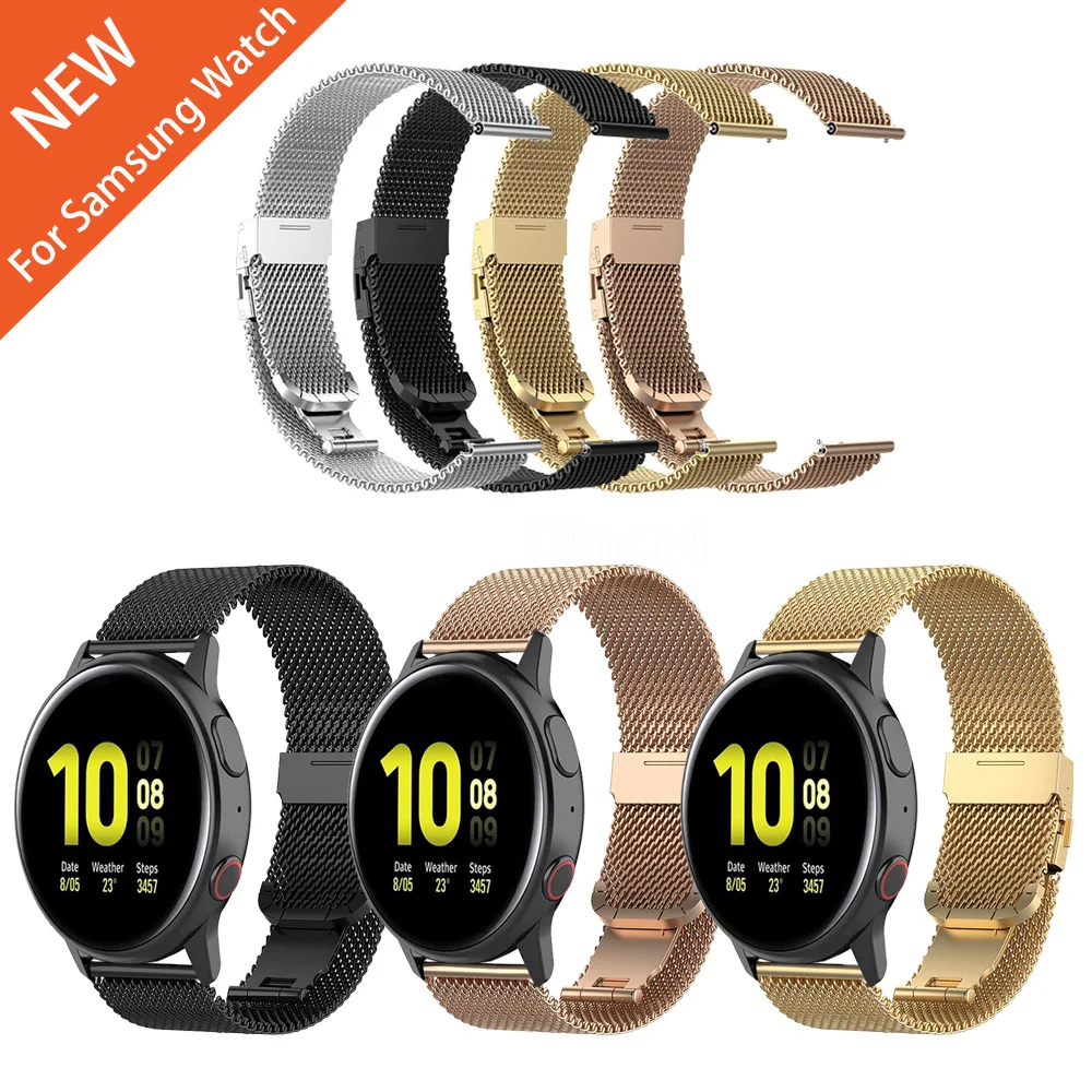 

For Samsung Galaxy Watch Active 2 Metal Milanese Strap 44mm 40mm/Galaxy 46mm 42mm Smartwatch Band for Gear Sport/S3 Watchbands