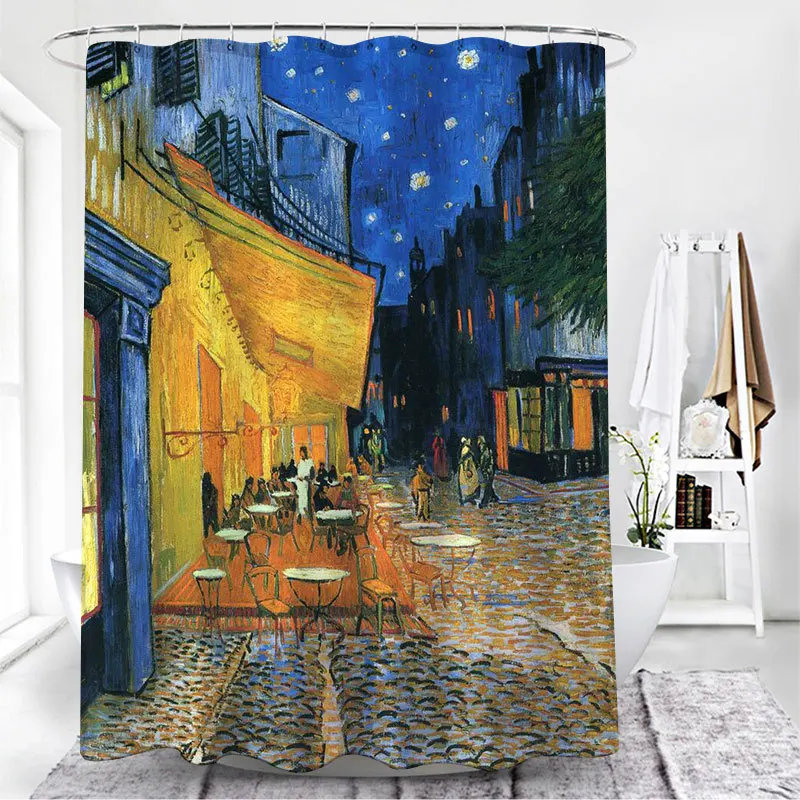 Занавеска для душа из полиэстера с принтом бабочек и психоделических узоров