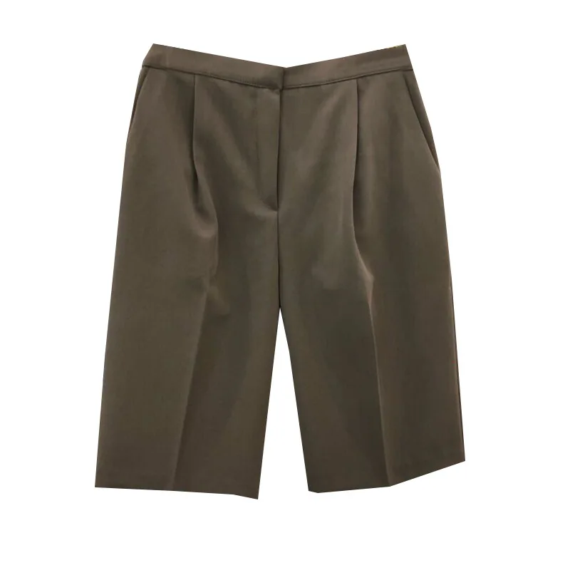

YOCALOR Shorts Women Solid Fashion Zipper Fly Ladies Bottoms Summer 2020 New Casual High Waist Female Straight Shorts