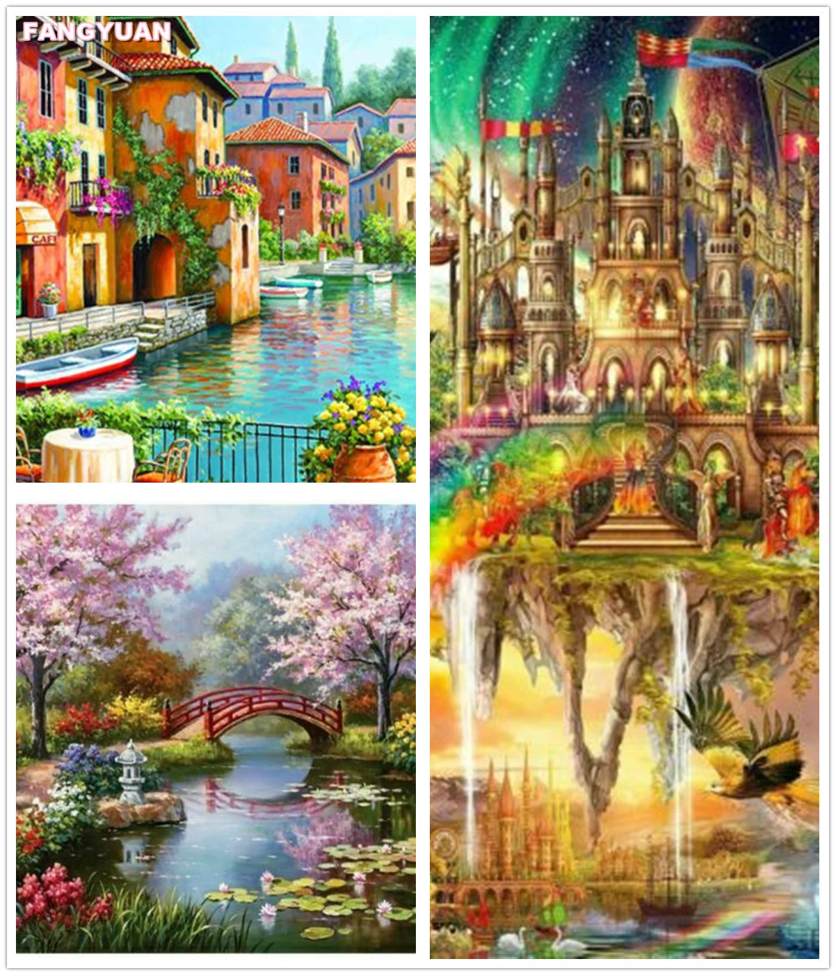 

5D Diy Diamond Painting Landscape Seaside Cottage Cross Stitch Kits Full Drill Home Decoration Embroidery Scenery Handmade Gift