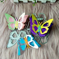 new 3 d double butterfly metal cutting die mould scrapbook decoration embossed photo album decoration card making diy handicraft