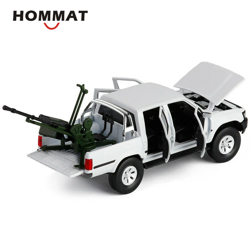 Hommate 1/32 Масштаб Toyota Hilux пикап Грузовик w/анти-ствол танка сплава 1:32 литой под давлением автомобиль игрушечные модели машин игрушечные транспортные средства для детей