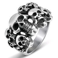 2021 ancient silver skull ring domineering punk men ghost head ring retro jewelry rings for women fashion metal vintageg gifts