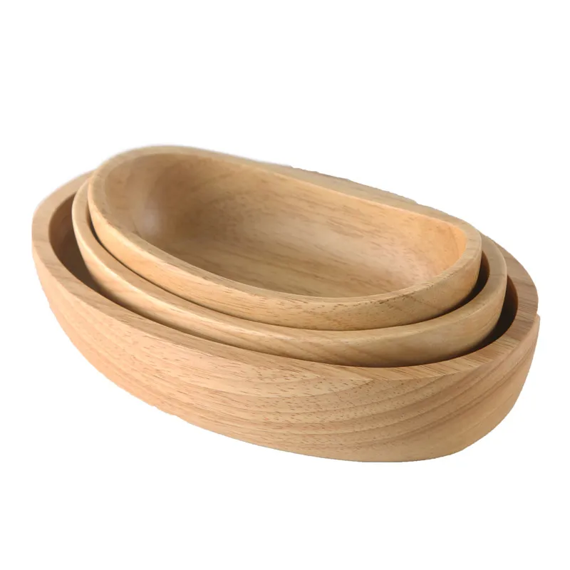 Новая дубовая лодка деревянный поднос из цельного дерева овальная тарелка