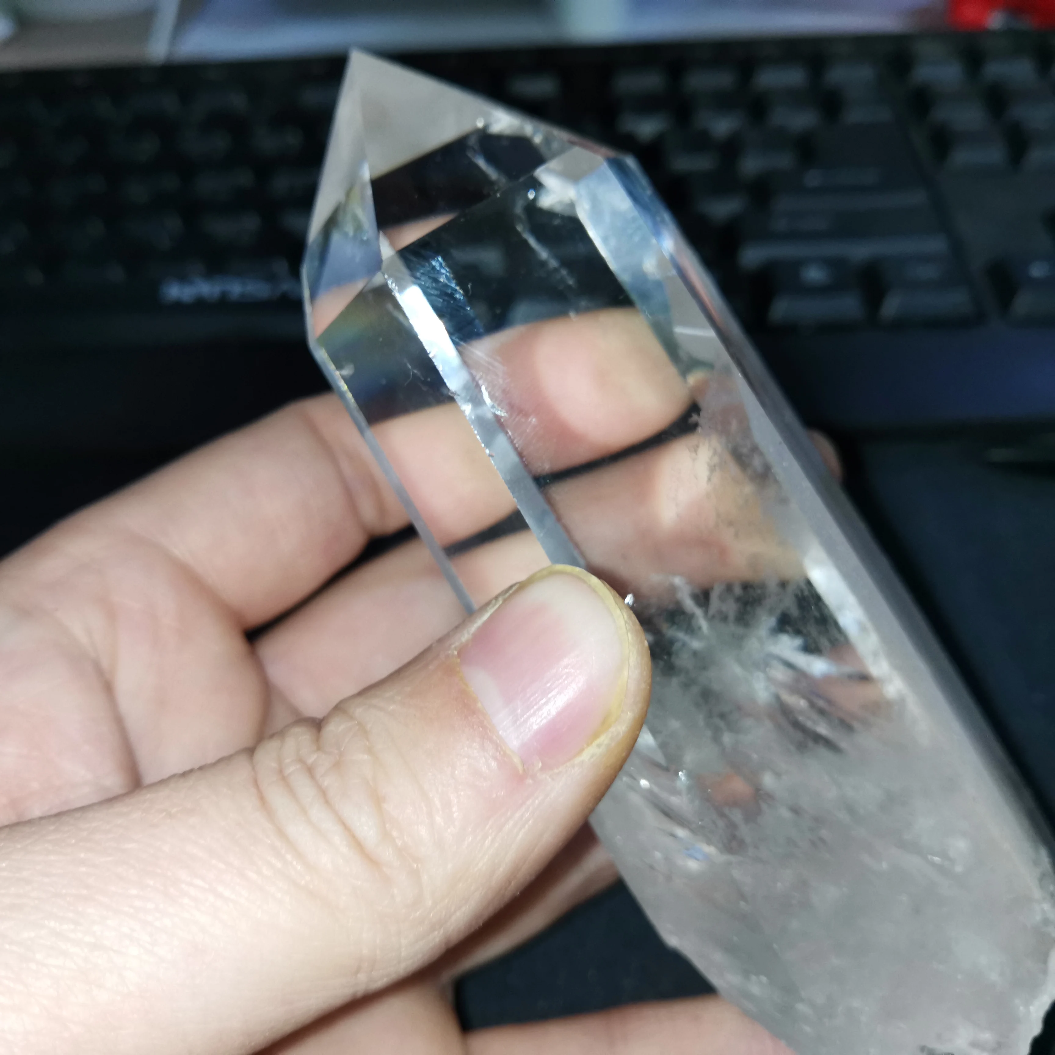 Высокое качество натуральный кристалл прозрачный кварцевый ТОЧКА исцеления