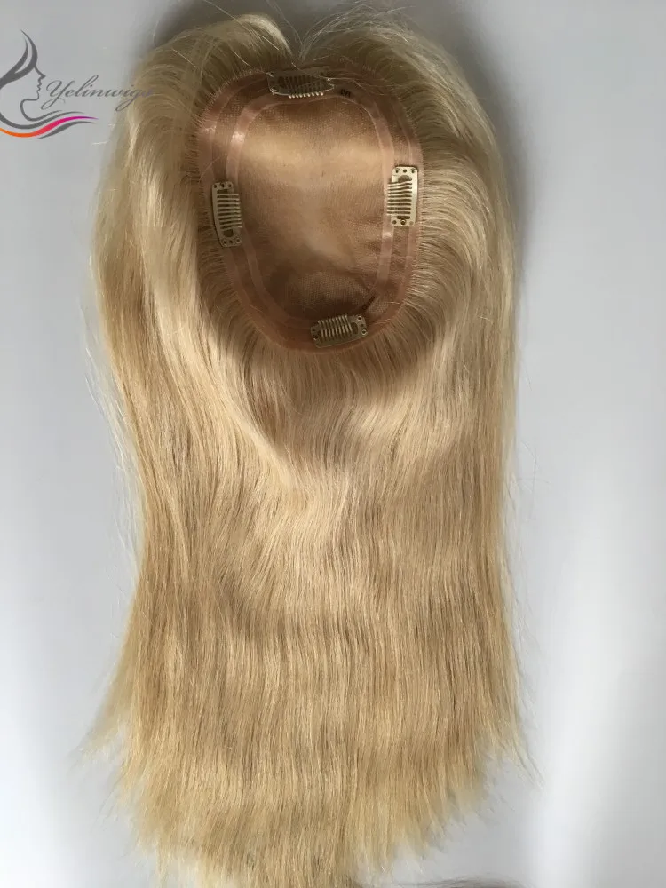 Естественный вид человеческие волосы еврейский Топпер высшее качество
