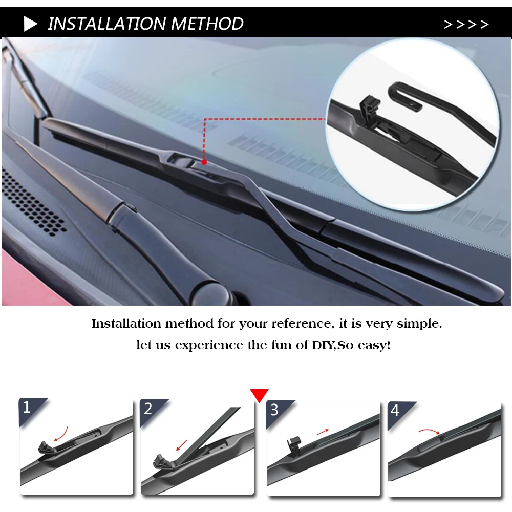 

KAWOO 2pcs Car Wiper Blade 24"+18" For Mazda 6 (2012-) Auto Soft Rubber Windcreen Wipers Blades Car Accessories Styling