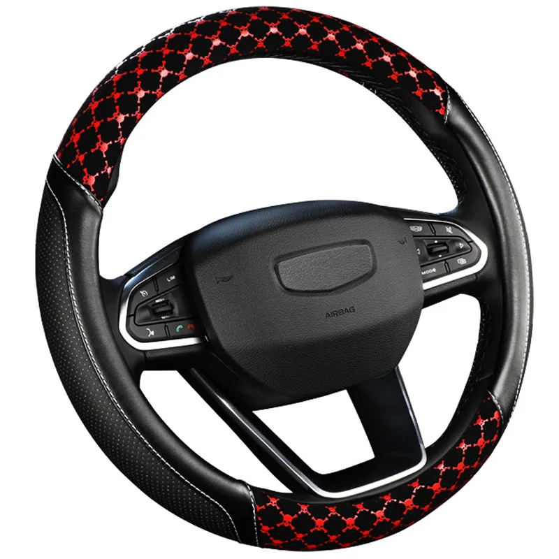 

Skull Brand Pop Carved Viscose Pu Leather Car Steering Wheel Cover For Seat Leon Lavida, Hubs For Seat Leon Steps Leaps ES1 X30