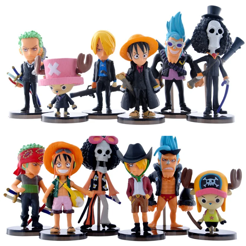 

6pcs/set Anime One Piece figurine Luffy Roronoa Zoro Sanji The straw hat Pirates Action Figure Collect Model Toy for kids 6-10cm