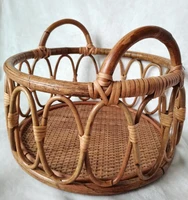 baby chair bed boy girl newborn photo props furniture accessories round vintage woven rattan basket background gift for child