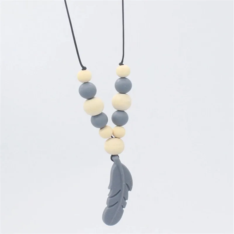 

Baby Teething Necklace Food Grade Silicone Beads Long Chain Baby Goods Silicone Bead Nurse Gift For Baby Teether