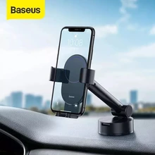 Baseus Universal Car Phone Holder Suction Base Gravity Phone Mount Automatic Locking Stand in Car Retractable Phone Holder