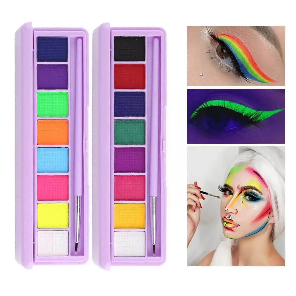 

8 Colors Eye Shadow Liner Combination Eyes Makeup Luminous Body Tattoo Cosmetic Eyeliner Face Pigment Painting Eyeshadow F5w0