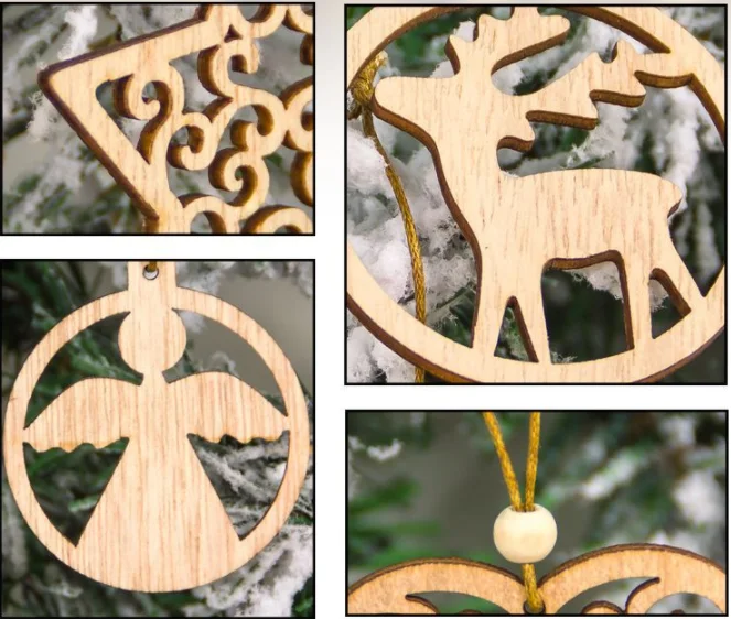 12 шт./компл. Винтаж рождественские деревянные подвески, украшения DIY Изделия из дерева Рождественская елка украшения для рождественской вечеринки аксессуары подарок для детей