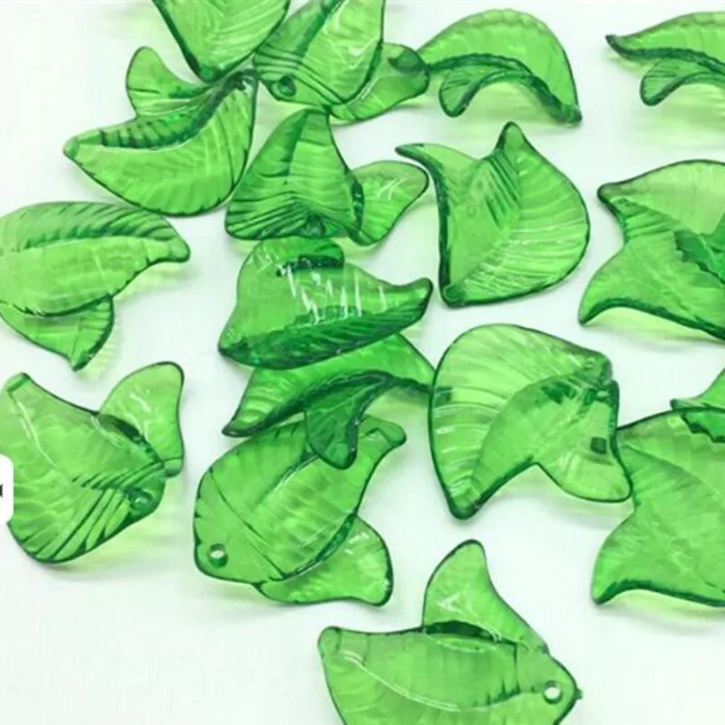 Модные Зеленые акриловые бусины в форме листьев свободные ручной работы сделай