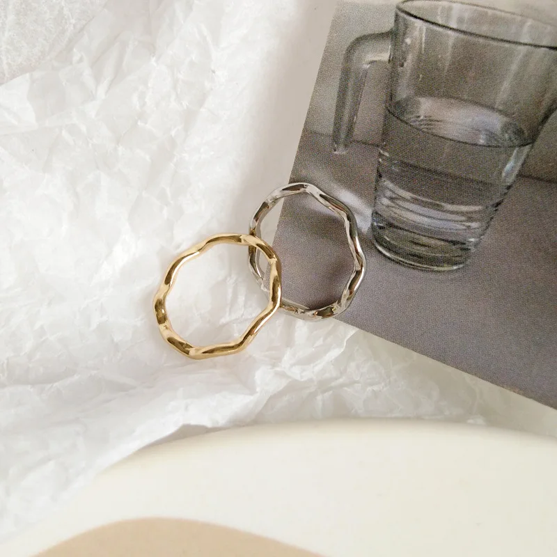 Красивое волнистое Золотое кольцо для помолвки повседневные Простые Женские